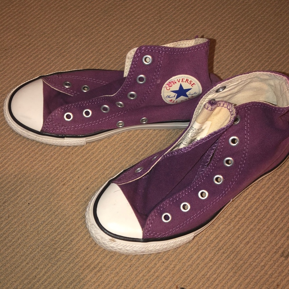 Purple Converse shoes